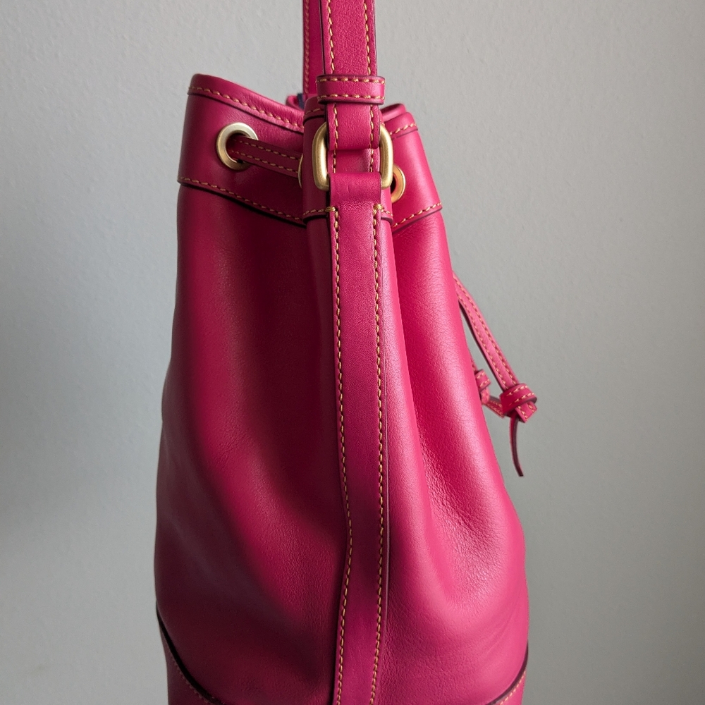 Dooney & Bourke Florentine Drawstring in Fuchsia - Picture 3 of 14